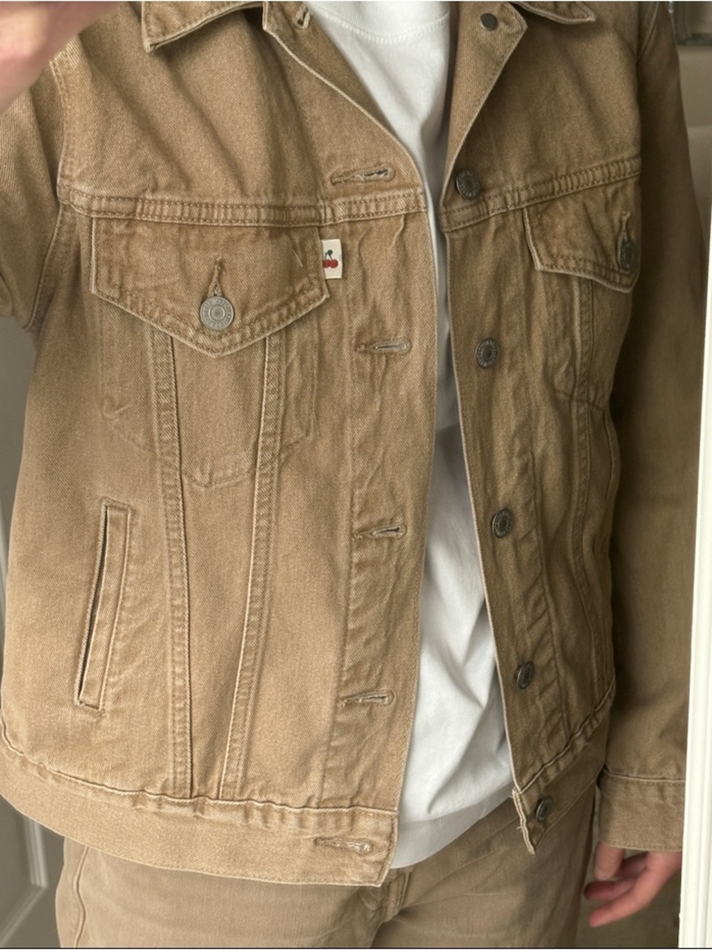 Levi’s Premium Women’s Beige Denim Trucker Jacket Size S